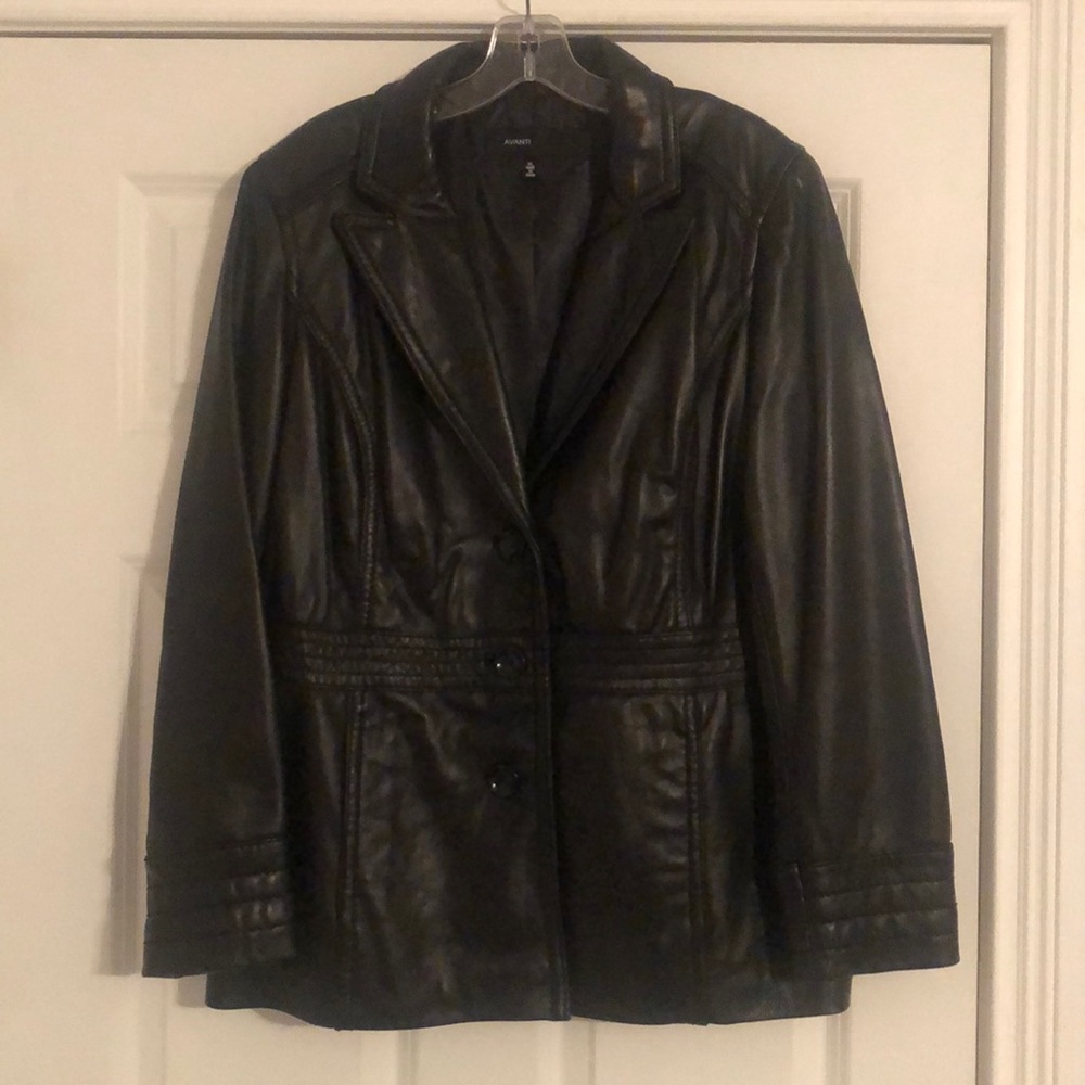 Black Leather 3-button Jacket